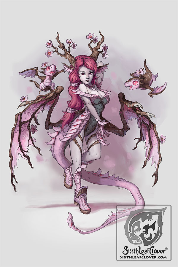 Cherry Blossom Dragon Girl